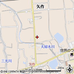 福岡県久留米市草野町矢作299-2周辺の地図