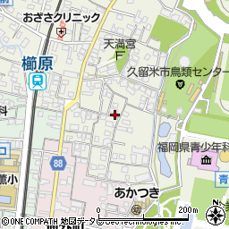 福岡県久留米市南薫町周辺の地図