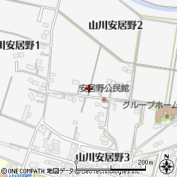 福岡県久留米市山川安居野周辺の地図