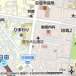 Ａ日田市・金庫のトラブル対応　２４Ｘ３６５安心受付センター周辺の地図