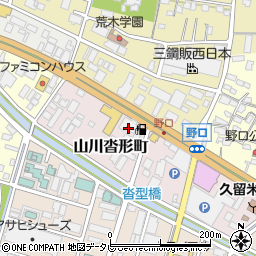 福岡県久留米市山川沓形町1-20周辺の地図