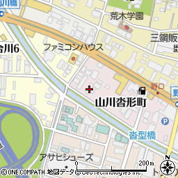 福岡県久留米市山川沓形町1-47周辺の地図