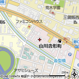 福岡県久留米市山川沓形町1-45周辺の地図