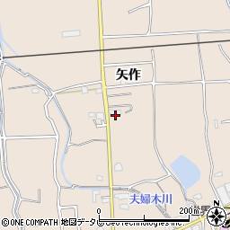 福岡県久留米市草野町矢作308周辺の地図