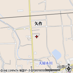 福岡県久留米市草野町矢作308-1周辺の地図