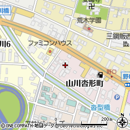 福岡県久留米市山川沓形町周辺の地図