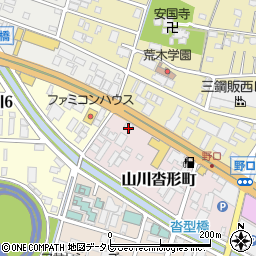 福岡県久留米市山川沓形町1-3周辺の地図