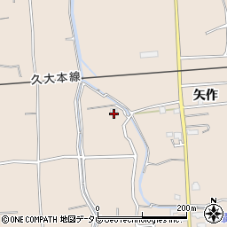 福岡県久留米市草野町矢作54周辺の地図