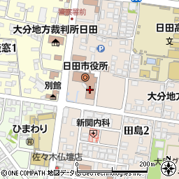 日田市役所　観光課周辺の地図