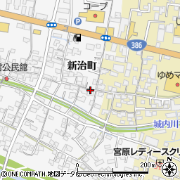 大分県日田市新治町周辺の地図