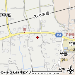 福岡県久留米市田主丸町中尾1863周辺の地図