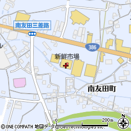 新鮮市場友田店精肉部・まるひで周辺の地図