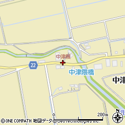 中津隈周辺の地図