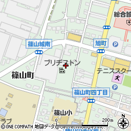 福岡県久留米市篠山町周辺の地図