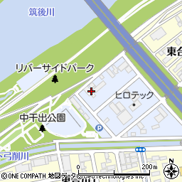 福岡県久留米市東合川干出町周辺の地図