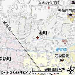 大分県日田市港町周辺の地図