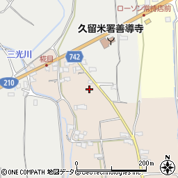 福岡県久留米市草野町矢作196-3周辺の地図