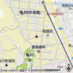 大分県別府市亀川中央町周辺の地図