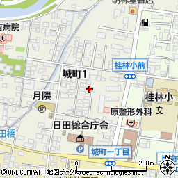 〒877-0004 大分県日田市城町の地図