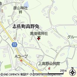 素戔鳴神社周辺の地図