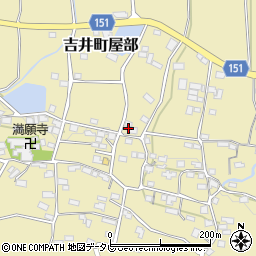福岡県うきは市吉井町屋部208周辺の地図