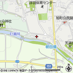 福岡県うきは市浮羽町朝田1416周辺の地図