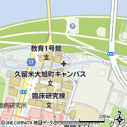福岡県久留米市小森野町周辺の地図