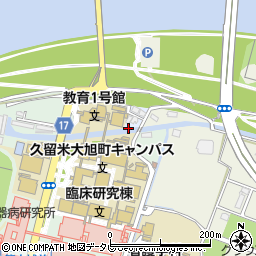 福岡県久留米市小森野町周辺の地図