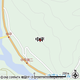 高知県高岡郡梼原町中平周辺の地図
