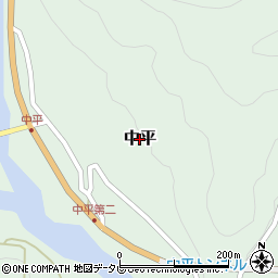 高知県梼原町（高岡郡）中平周辺の地図