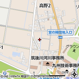 福岡県久留米市高野周辺の地図