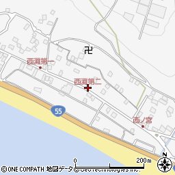 西灘第二周辺の地図