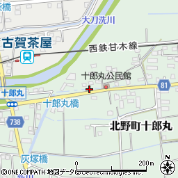福岡県久留米市北野町十郎丸1355周辺の地図