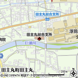 久留米市田主丸総合支所周辺の地図