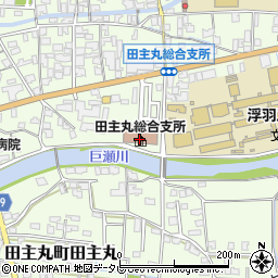 久留米市役所　教育部田主丸事務所周辺の地図