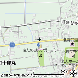 福岡県久留米市北野町十郎丸1499周辺の地図