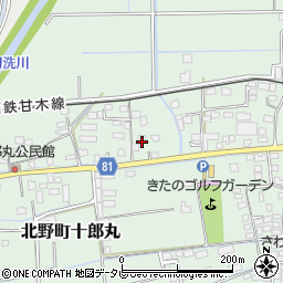 福岡県久留米市北野町十郎丸1450-1周辺の地図