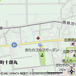 福岡県久留米市北野町十郎丸1492周辺の地図