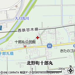 福岡県久留米市北野町十郎丸1399周辺の地図