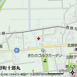 福岡県久留米市北野町十郎丸1490周辺の地図