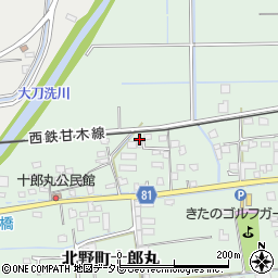 福岡県久留米市北野町十郎丸1433周辺の地図