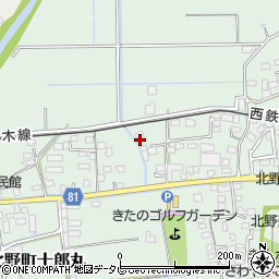 福岡県久留米市北野町十郎丸1486周辺の地図