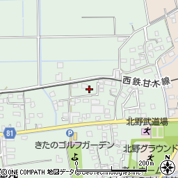 福岡県久留米市北野町十郎丸1518周辺の地図