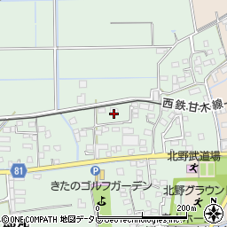 福岡県久留米市北野町十郎丸1505-1周辺の地図