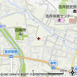 福岡県うきは市吉井町周辺の地図