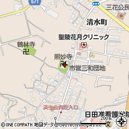 大分県日田市清水町1490-1周辺の地図