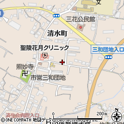 大分県日田市三和団地周辺の地図