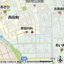 佐賀県鳥栖市西田町216周辺の地図