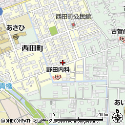 佐賀県鳥栖市西田町165周辺の地図