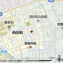 佐賀県鳥栖市西田町168周辺の地図